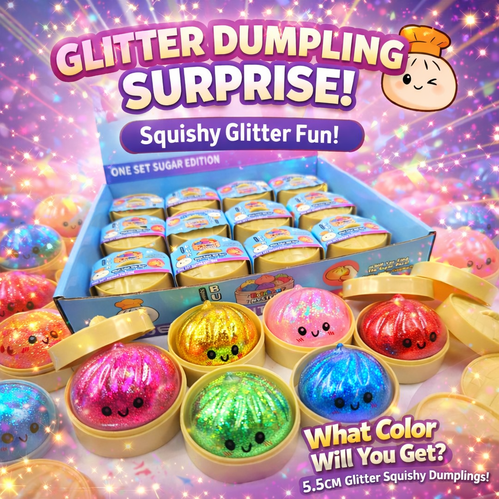 Glitter Dumpling Squishy: Stress Relief Fidget Toy (5cm)