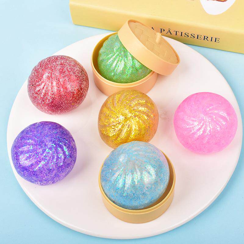 Glitter Dumpling Squishy: Stress Relief Fidget Toy (5cm)