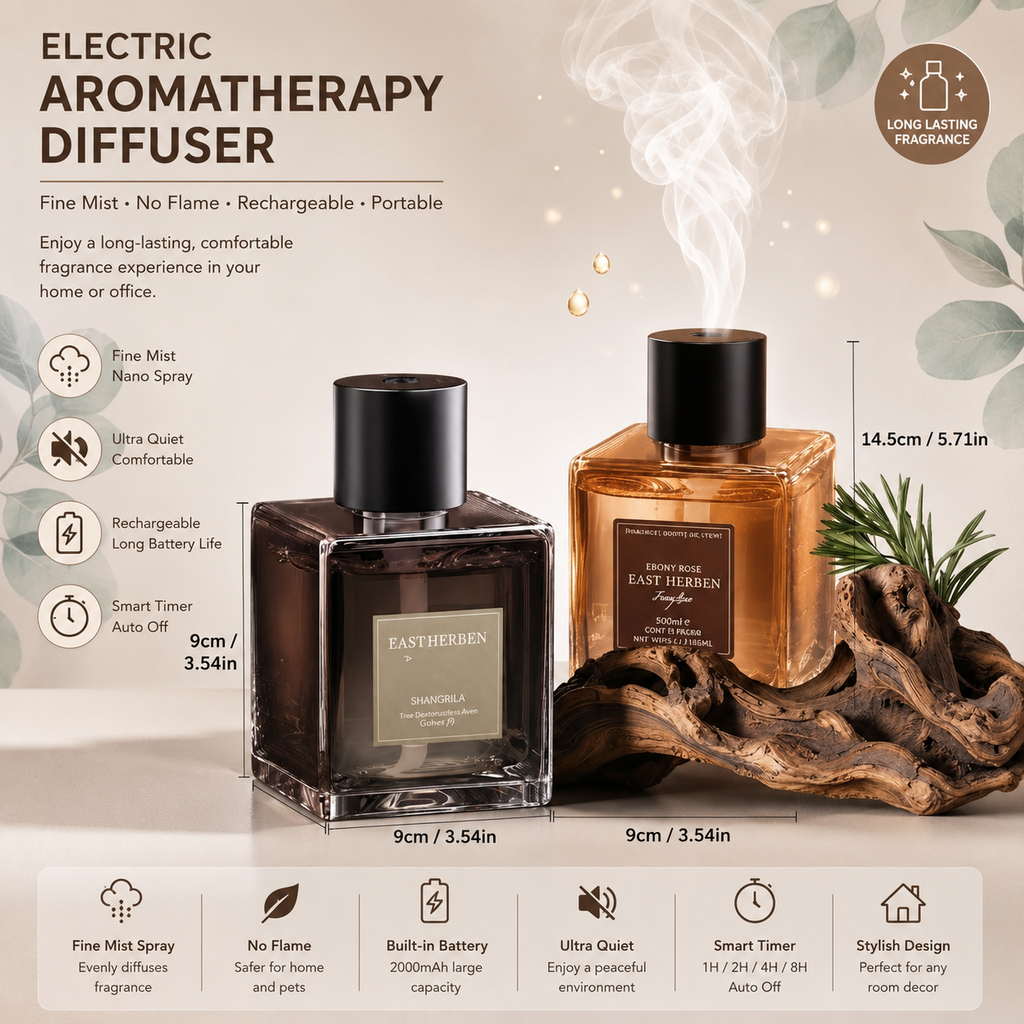 Auto Electric Aroma Spray - 500ml - Flameless Aroma Diffuser - Luxury Home Fragrance