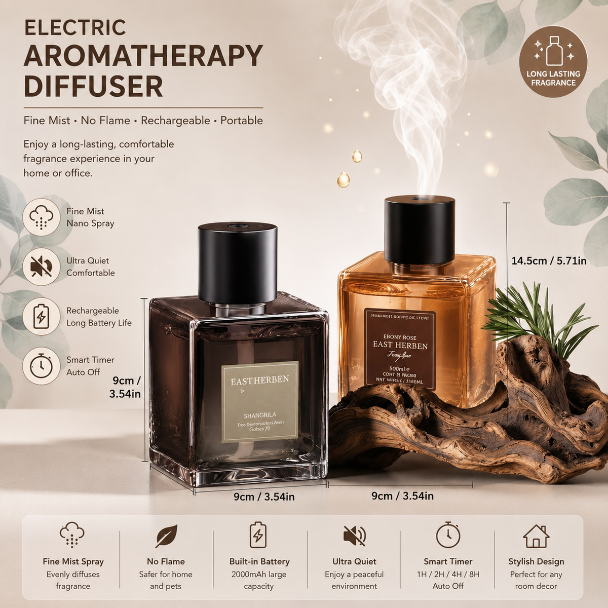 Auto Electric Aroma Spray - 500ml - Flameless Aroma Diffuser - Luxury Home Fragrance