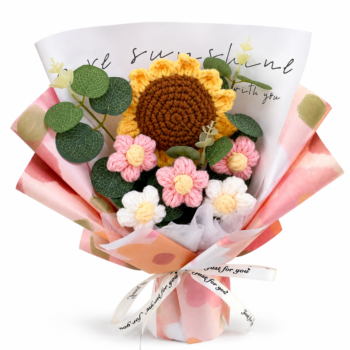 Handmade Crochet Sunflower Bouquet – Everlasting Flower Gift for Her